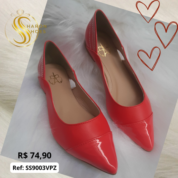 Sapatilha Color Vermelho Verniz - Imagem 5