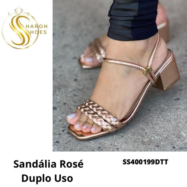 Sandália Rosé Duplo Uso