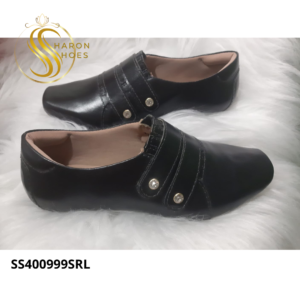 Sapato Confort Couro Strass sem Salto Linha Clínica e Hospitais