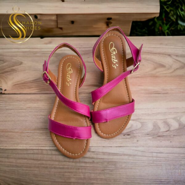 Rasteirinha Confort Dupla Fita Rosa Pink - Imagem 2